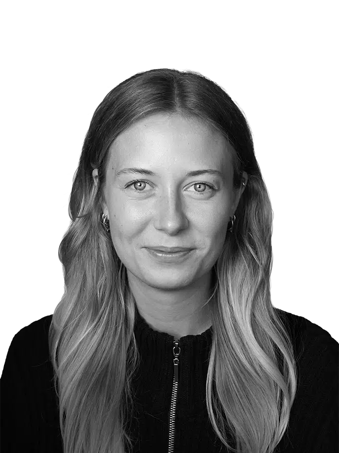 Schwarz-weißes Porträt von Carla Lohmann.